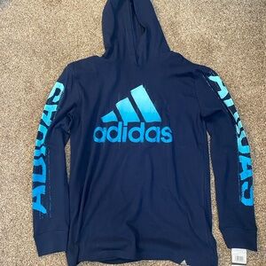 Adidas Kids Long Sleeve Tee - Navy and Blue